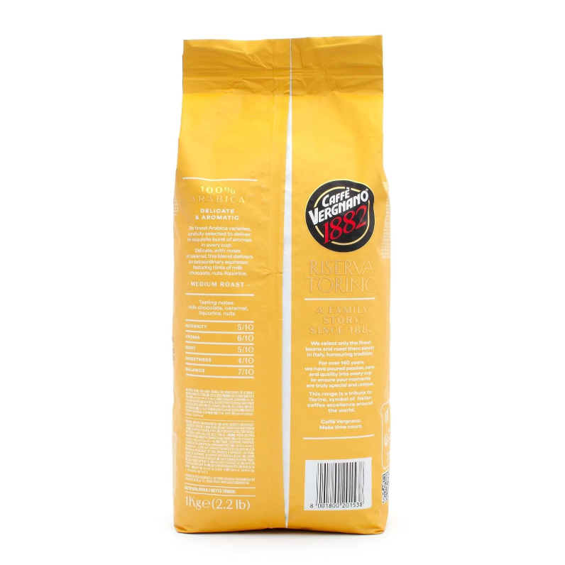 Caffè Vergnano 1882 Riserva Torino 100% Arabica Coffee Beans 1kg